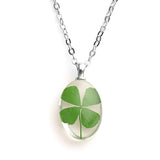 Real Dried Glass Flower Pendant Necklace