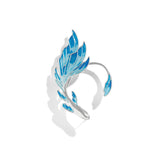 Blue Fish Tail Clip On Earrings