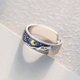 Creative Van Gogh Starry Sky Open Ring