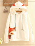 Fox Embroidered Thick Hoodie