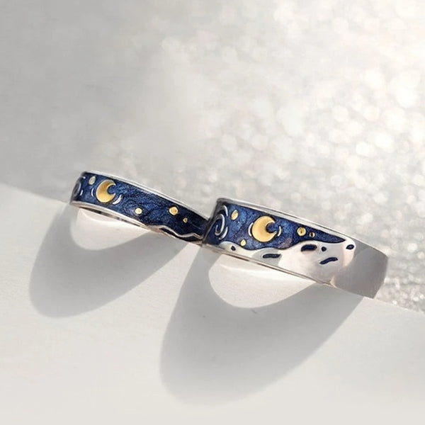 Creative Van Gogh Starry Sky Open Ring