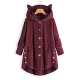 Fleece Cat Hoodie Multi Color