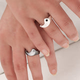 2Pcs Creative Yin Yang Ring