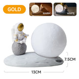 Original Sitting Astronaut & Moon Lamp
