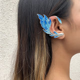 Blue Fish Tail Clip On Earrings