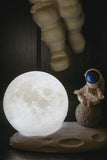 Original Sitting Astronaut & Moon Lamp