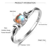 Rainbow Moonstone Flower Ring