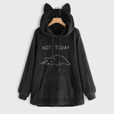 Not Today Fleece Cat Hoodie