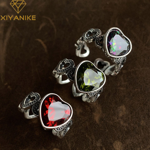 Hollow Heart Zircon Ring