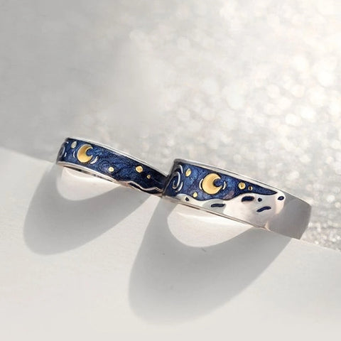 Creative Van Gogh Starry Sky Open Ring