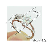 Sun Flower Opals Crystal Zircon Rings