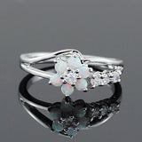 Sun Flower Opals Crystal Zircon Rings