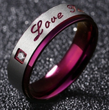 Purple Filled Amethyst Sapphire Zircon Couple Ring