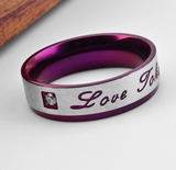 Purple Filled Amethyst Sapphire Zircon Couple Ring