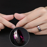 Purple Filled Amethyst Sapphire Zircon Couple Ring