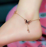 Butterfly Crystal Drop Anklet Bracelet