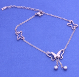 Butterfly Crystal Drop Anklet Bracelet