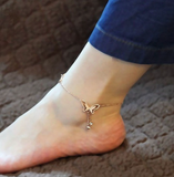 Butterfly Crystal Drop Anklet Bracelet