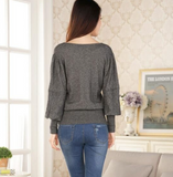 Retro Lantern Sleeve Cashmere Sweater