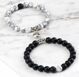 Natural Stone Heart Magnetic Bracelets