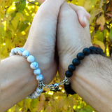 Natural Stone Heart Magnetic Bracelets
