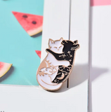 Cuddle Cat Brooch Pin