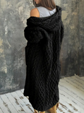 Knitted Casual Hooded Cardigan