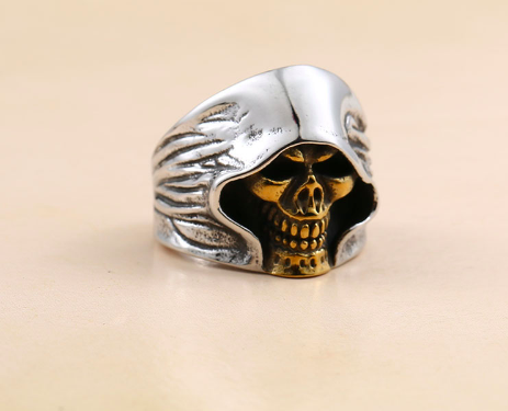 Stainless Steel Death Hell Skull Rings