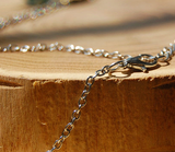 Cabochon Glass Silver Flower Charm Pendant Necklace