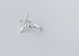 925 Sterling Silver Heartbeat Rhythm Ring