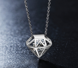 Hollow Round Cut Cubic Zirconia Necklace