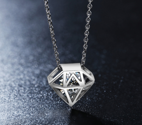 Hollow Round Cut Cubic Zirconia Necklace
