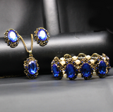 Vintage Jewelry Crystal Bronze Plated Set