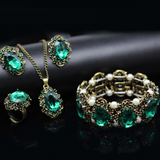 Vintage Jewelry Crystal Bronze Plated Set