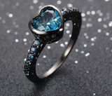 Blue Heart Lake Zircon Ring