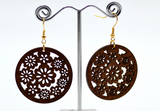 African Wood Leaf Earrings - 1 Pair