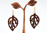 African Wood Leaf Earrings - 1 Pair