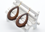 Handmade Wooden Eardrop Circular Earrings - 1 Pair