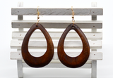 Handmade Wooden Eardrop Circular Earrings - 1 Pair