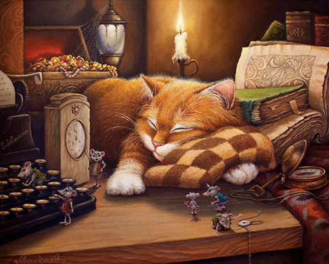 Sleeping Cat DIY-Van-Go-Paint-by-Number Kit
