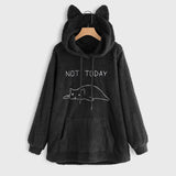 Not Today Fleece Cat Hoodie