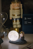 Original Sitting Astronaut & Moon Lamp