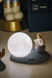 Original Sitting Astronaut & Moon Lamp