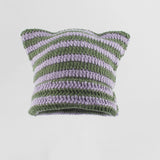 Hand Made Horn Detail Striped Knitted Hat