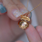 Gold Plated Shell + Pearl Charm Necklace