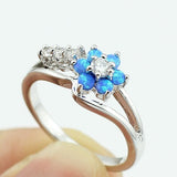 Sun Flower Opals Crystal Zircon Rings