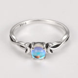 Rainbow Moonstone Flower Ring