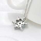 Blue Crystal Charm Snowflake Necklace