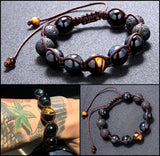 Obsidian & Tiger Eye Beads Bracelet