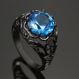 Dark Vintage Rainbow Topaz Ring